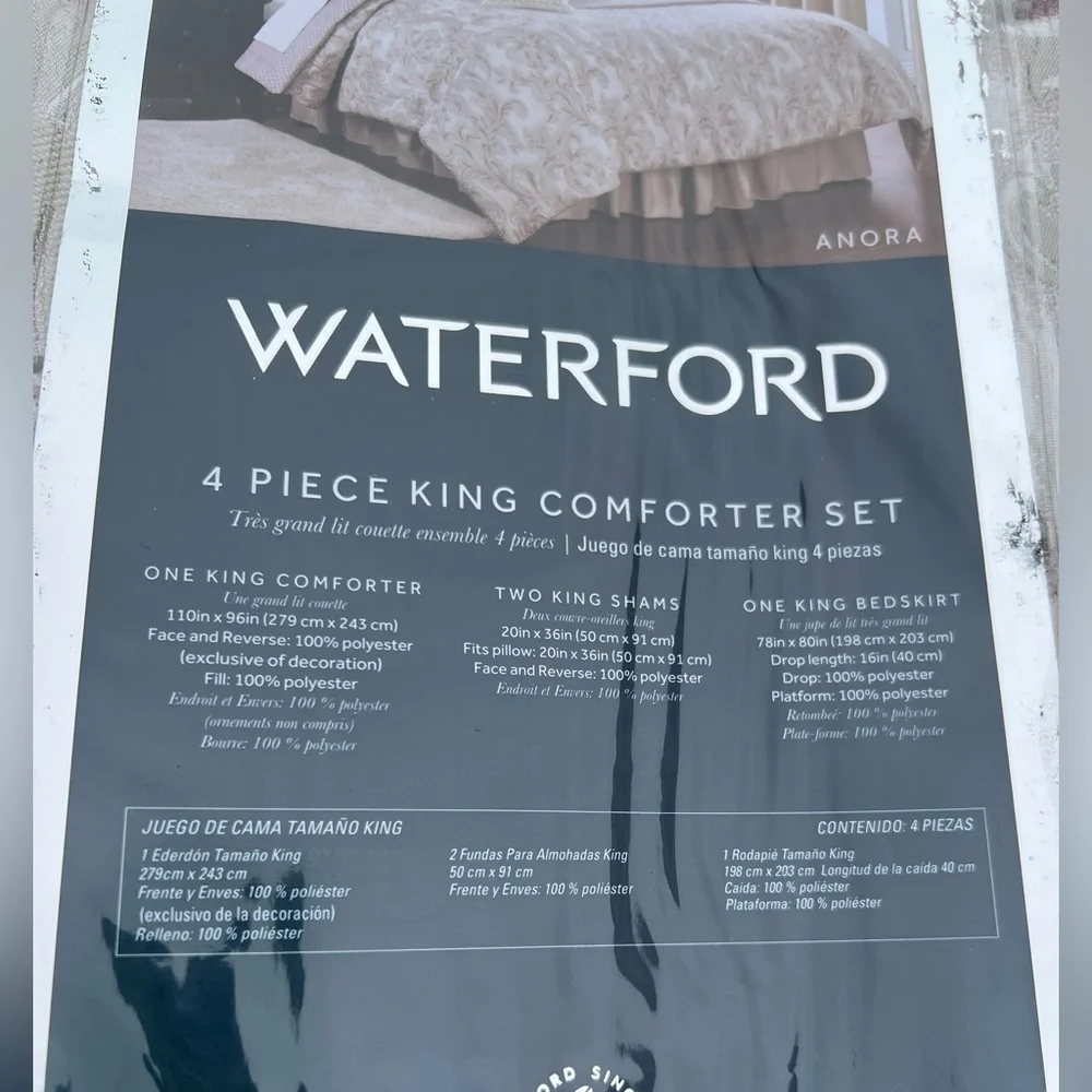 WATERFORD Anora 4PC Comforter Set, Ivory, King